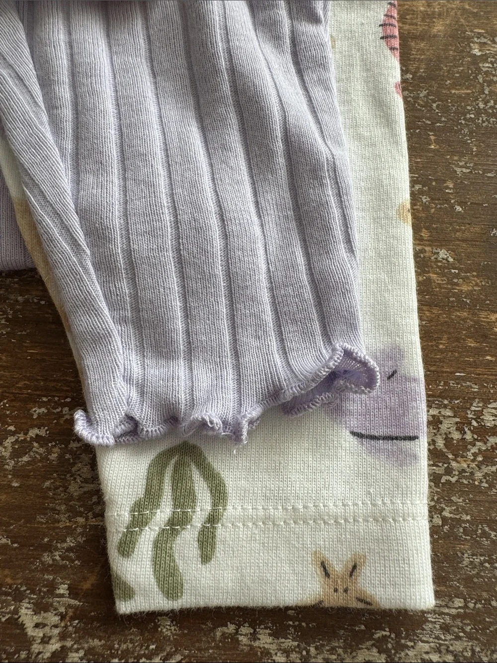 NWT Carter's Baby Girl Lavender Ribbed 2 Piece Bodysuits Outfits Ocean Themed 3M